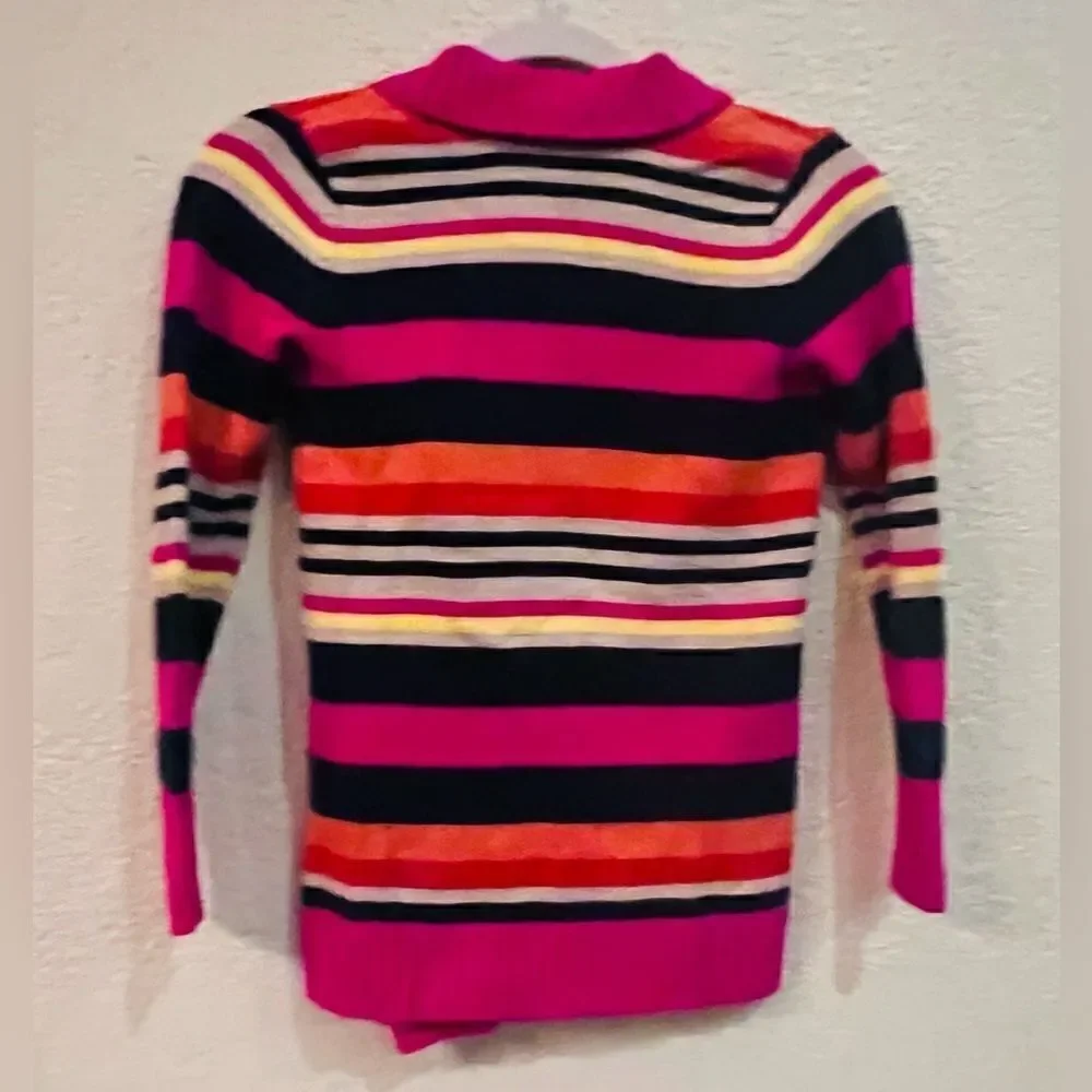 Gymboree Sweater Fashionable Fox Line Wrap Girls Sz M (7/8) Multicolor Stripes